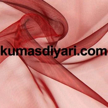 Yumuşak dokulu gül kurusu renk organze tül kumaş