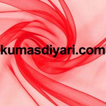 kırmızı organze tül kumaş