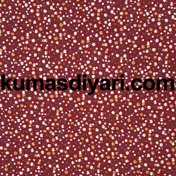 Bordo zemin üzerine küçük çiçek desenli