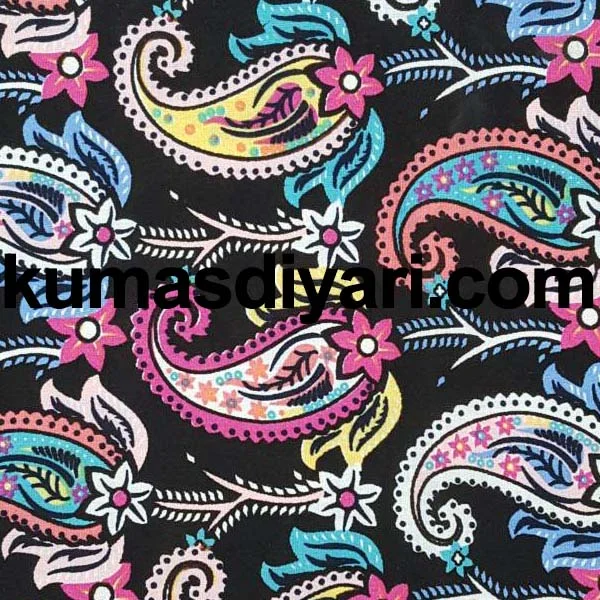 Siyah paisley desenli kumaş 30
