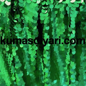 yeşil payet kumaş 7mm