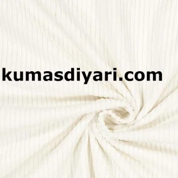Beyaz fitilli kadife kumaş