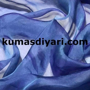 Mavi janjan şifon kumaş