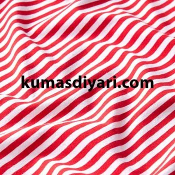 kırmızı beyaz çizgili likralı süprem kumaş çeşitleri ve modelleri kumasdiyari.com da