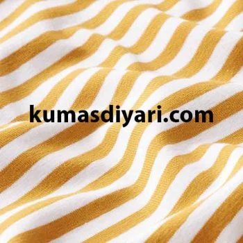 sarı beyaz çizgili likralı süprem kumaş çeşitleri ve modelleri kumasdiyari.com da