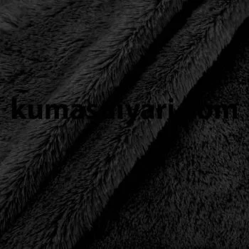 Siyah çinçilla peluş kumaş