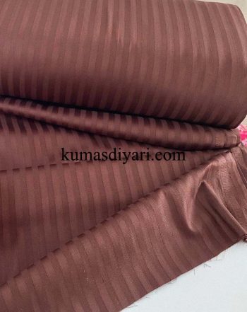kahverengi çizgili pamuk saten kumaş kumasdiyari.com görseli