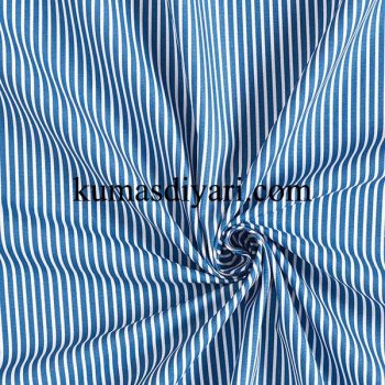 mavi beyaz ince çizgili viskon kumaş kumasdiyari.com görseli