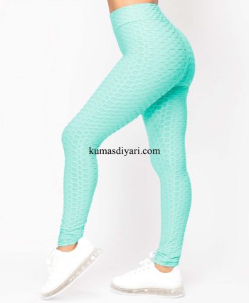 mint yeşili waffle scuba kumaş kumasdiyari.com görseli