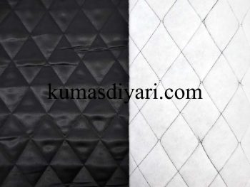 parlak siyah baklava dilimli kapitone kumaş kumasdiyari.com görseli