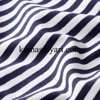 saks mavi beyaz kalın çizgili viskon kumaş kumasdiyari.com görseli