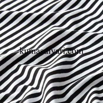 siyah beyaz beyaz kalın çizgili viskon kumaş kumasdiyari.com görseli