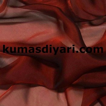 Koyu kırmızı janjan şifon kumaş