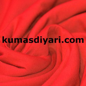 Yumuşak ve esnek neon kırmızı penye kumaş